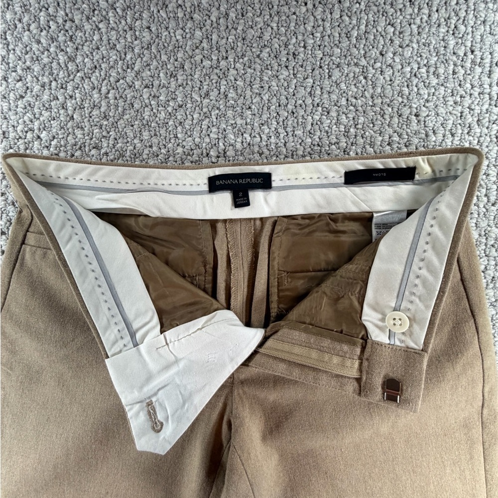 Banana Republic Sloan Slim Fit Khaki Trousers-Office-minimalist Women Size 2 - Picture 6 of 10